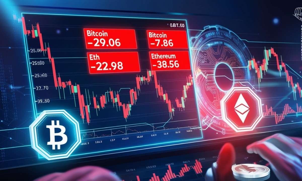 Bitcoin and other altcoins turned negative on Monday